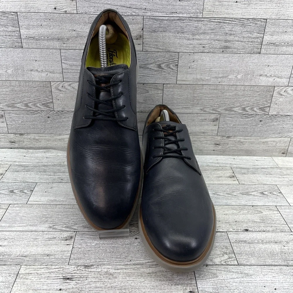 Florsheim Fuel Blue Leather Plain Toe Comfort Oxford Shoes 14240-020‎ Men 10.5M